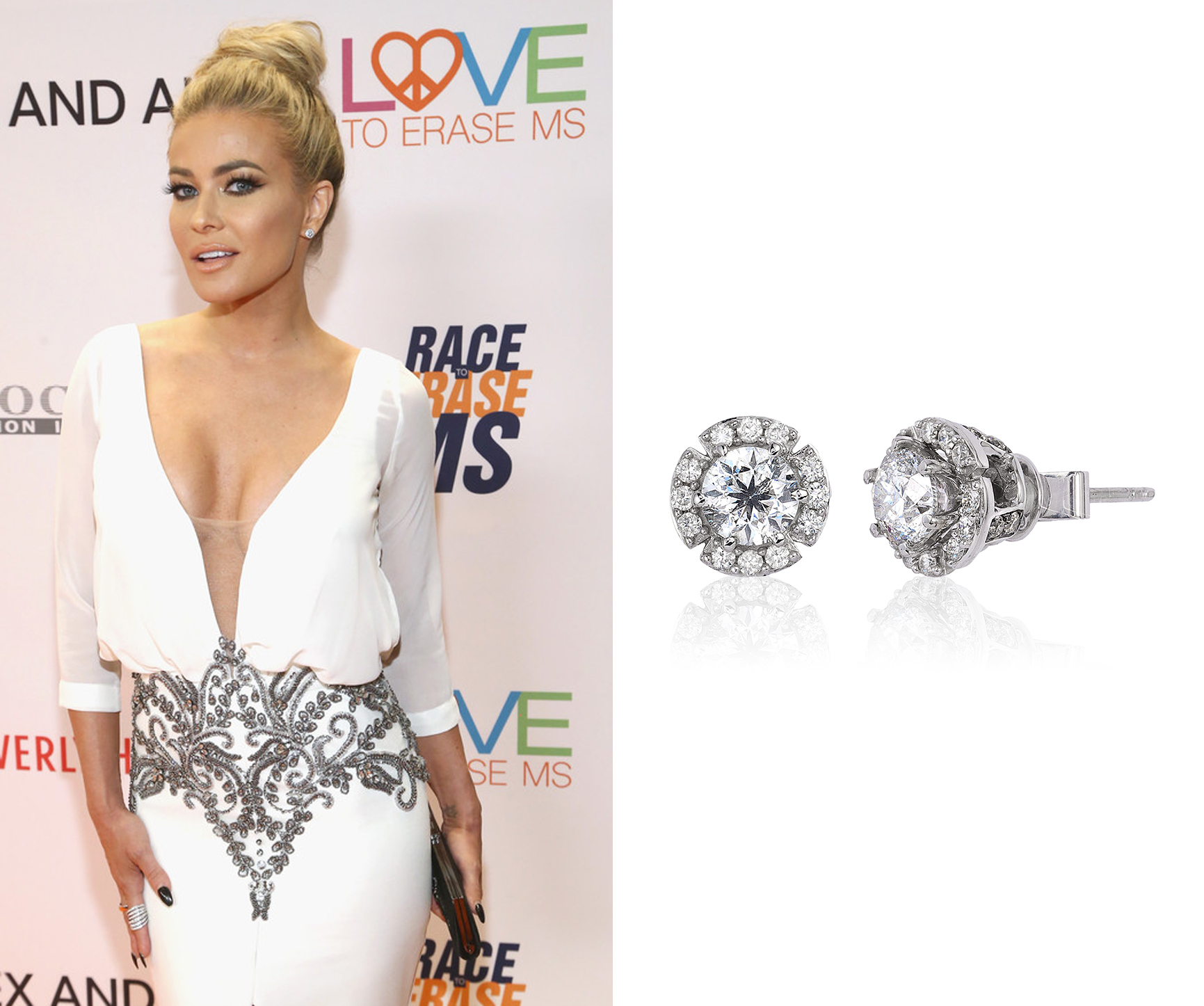 Carmen Electra Wearing Le Vian Earrings to Beverly Hills Gala
